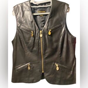 Classiques Entier Lambs Skin Leather Black Vest